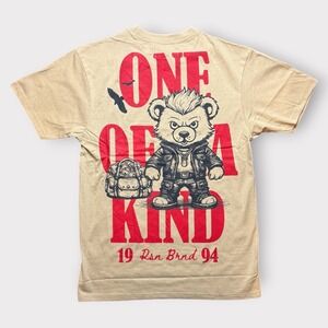 Reason Brand One Of A Kind Built Different Bear Tan Shirt Men Medium Rhinestone